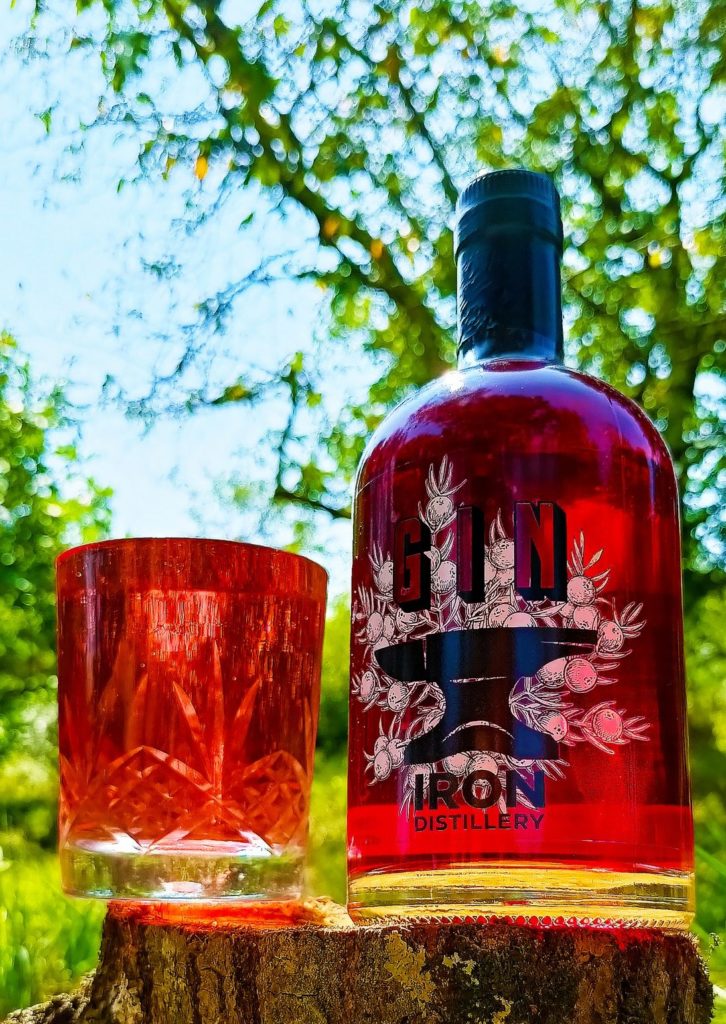 Gin artisanal - bouteille 50cl - baies de genièvre - thym - romarin - lavande - hibiscus - Iron